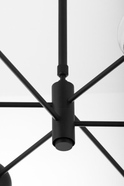 Schwarze Deckenleuchte Metall Glas 94 cm lang G9 GU10
