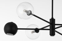 Schwarze Deckenleuchte Metall Glas 94 cm lang G9 GU10