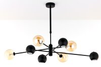 Plafonnier métal verre 100 cm G9 GU10 noir ambre