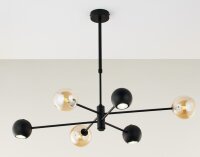Deckenleuchte groß Glas Metall G9 GU10 Schwarz...