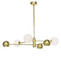 XXL Deckenleuchte in Gold Metall Glas 94 cm G9 GU10