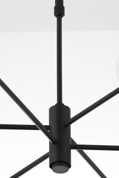 Plafonnier noir métal verre L:94 cm G9 GU10 6-flmg