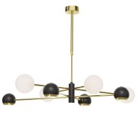 Plafonnier stylé métal verre 100 cm G9 GU10...