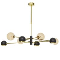 Plafonnier métal verre ambre 100 cm G9 GU10