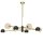 Deckenlampe Metall Glas in Bernstein 100 cm G9 GU10