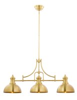 Lange Deckenleuchte Metall E27 in Kupfer 3-flmg 122,5 cm