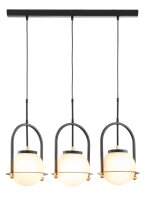 Lampe à suspendre allongée 3 flammes verre...