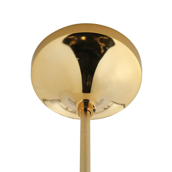 Plafonnier Art Nouveau laiton verre doré 6 flammes