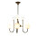 Plafonnier Art Nouveau laiton verre doré 6 flammes