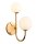 Applique murale verre laiton v&eacute;ritable G9 en or blanc 2 flammes
