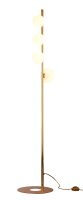 Stehlampe in Gold Weiß aus Messing Glas 151 cm Modern