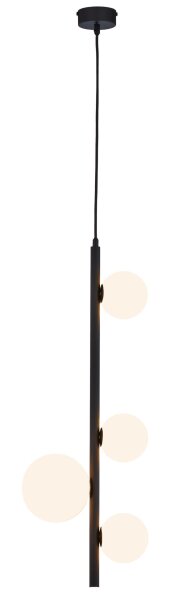 Schwarze Pendelleuchte Metall Glas G9 L:25,5 cm blendarm