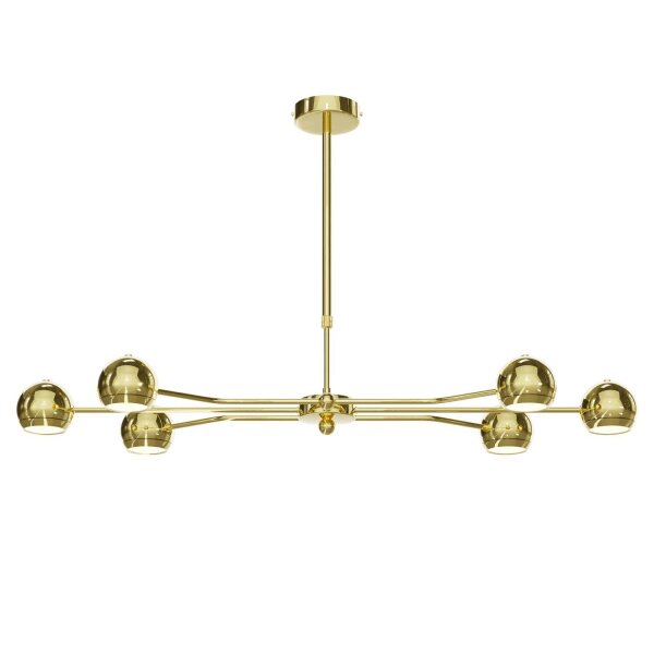 Moderne Deckenlampe Metall GU10 in Gold 6-flammig 106 cm