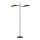 Lampadaire tissu métal 150 cm petit bras pivotant noir or