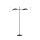 Lampadaire tissu métal 150 cm petit bras pivotant noir or