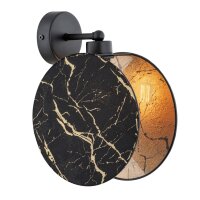 Applique murale aspect marbre Ø 20 cm rond noir or...