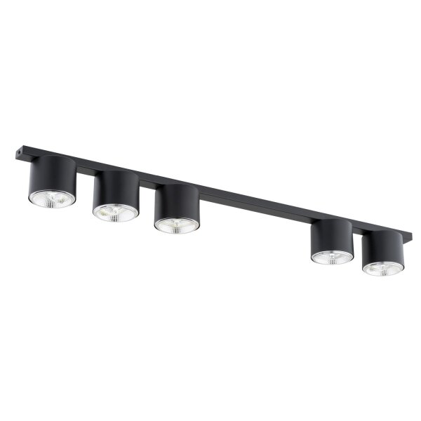 Deckenleuchte Schwarz 116 cm lang Metall 5-flammig GU10 AR111