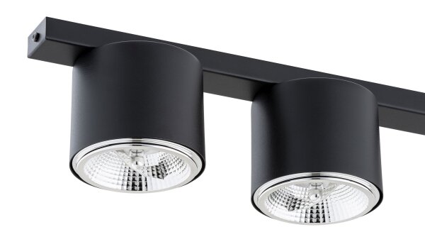 Deckenleuchte Schwarz 116 cm lang Metall 5-flammig GU10 AR111