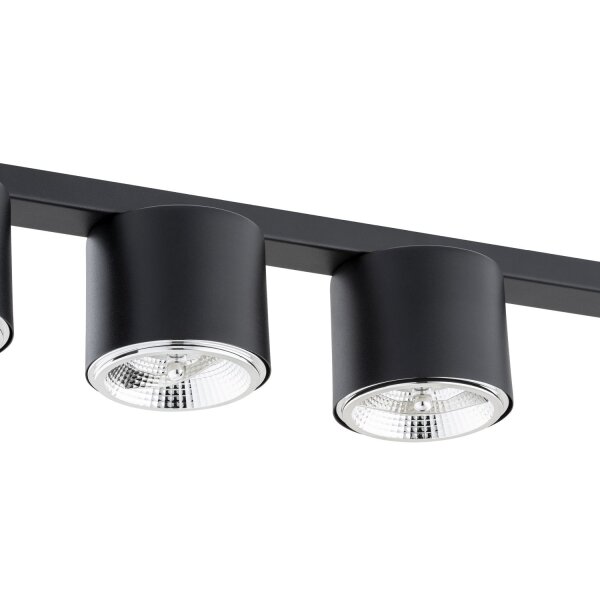 Deckenleuchte Schwarz 116 cm lang Metall 5-flammig GU10 AR111