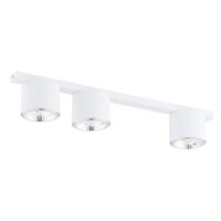 Plafonnier blanc 70 cm de long Métal 3-flamme GU10...