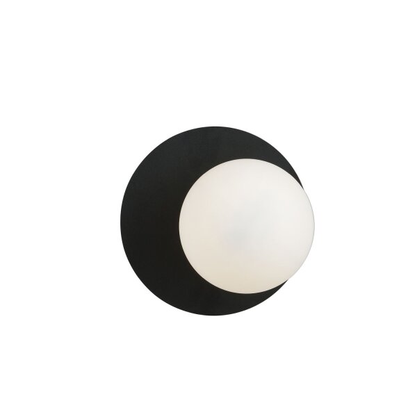 Moderne Abat-jour sphérique verre métal Ø 20 cm rond noir blanc E14