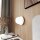 Applique verre métal blanc Ø 20 cm rond sphère abat-jour E14