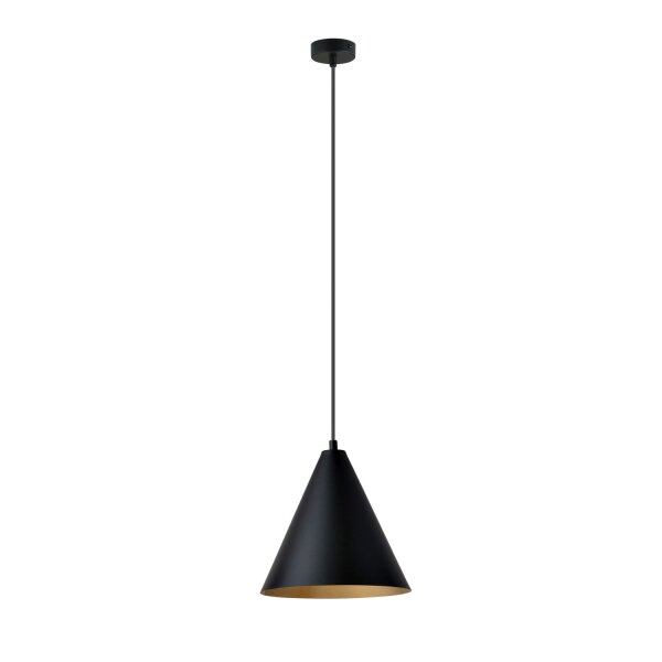 Suspension Noir Or L : 24 cm E27 Métal ajustable