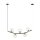 Lampe à suspendre verre métal L : 80 cm en noir or E14 5 flammes