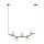 Lampe à suspendre verre métal L : 80 cm en noir or E14 5 flammes
