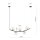 Lampe à suspendre verre métal L : 80 cm en noir or E14 5 flammes