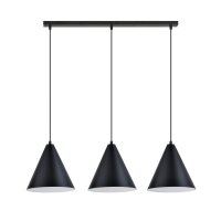 Lampe &agrave; suspendre m&eacute;tal L : 92 cm noir...