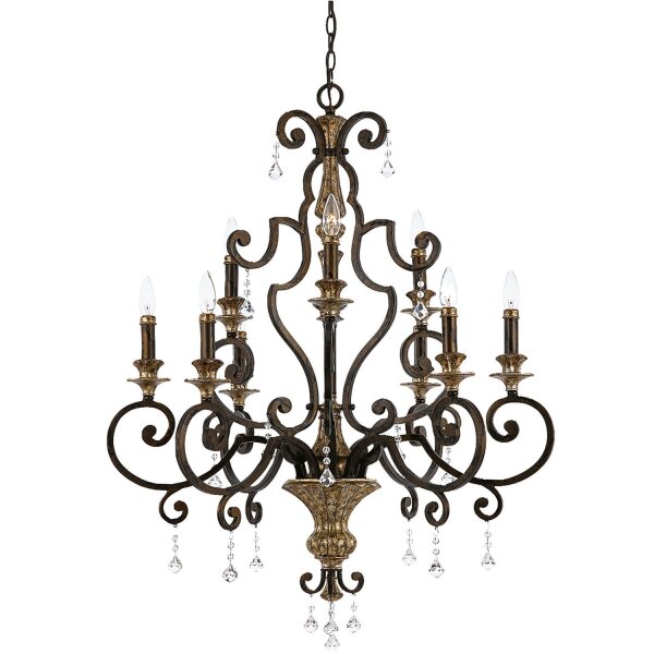 Kronleuchter GOTICA 4 9xE14 kürzbar Rustikal Lampe