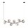 Lampe à suspendre métal verre fumé L : 95 cm H : max. 100 cm 7x E14
