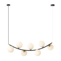 Hängeleuchte Schwarz Weiß Gold B: 95 cm 7x E14...