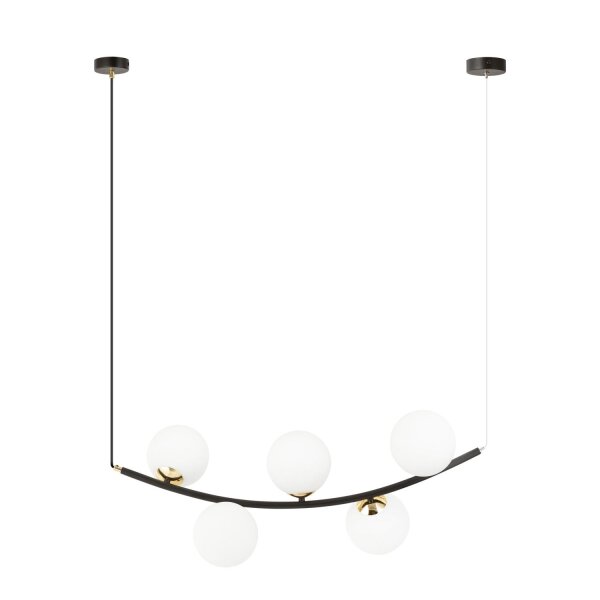 Hängelampe Metall Glas B: 80 cm H: max. 100 cm E14 5-flammig