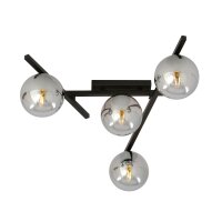 Lampe de plafond verre fumé métal 63 cm de...