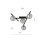 Deckenlampe Rauchglas Metall 63 cm lang E14 4-flammig