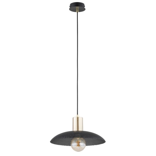 Lampe à suspendre métal Ø 30 cm H : max. 100 cm Noir or E27