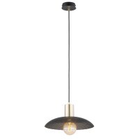 H&auml;ngeleuchte Metall &Oslash; 30 cm H: max. 100 cm Schwarz Gold E27