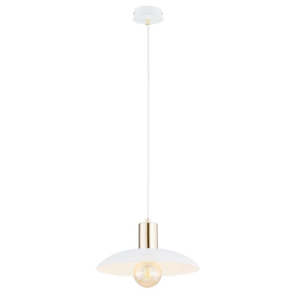 Hängeleuchte Weiß Gold Ø 30 cm H: max. 100 cm verstellbar E27