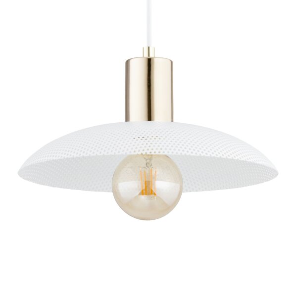 Hängeleuchte Weiß Gold Ø 30 cm H: max. 100 cm verstellbar E27