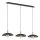 Pendelleuchte 3-flammig L: 90 cm Metall Schwarz Gold E27