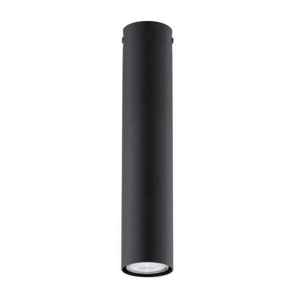 Deckenleuchte Schwarz Ø 6 cm H: 30 cm Metall GU10 Aufputz