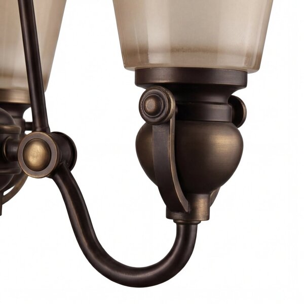 Kronleuchter Bronze Beige 3-flammig B:40,6 cm E27 Glas
