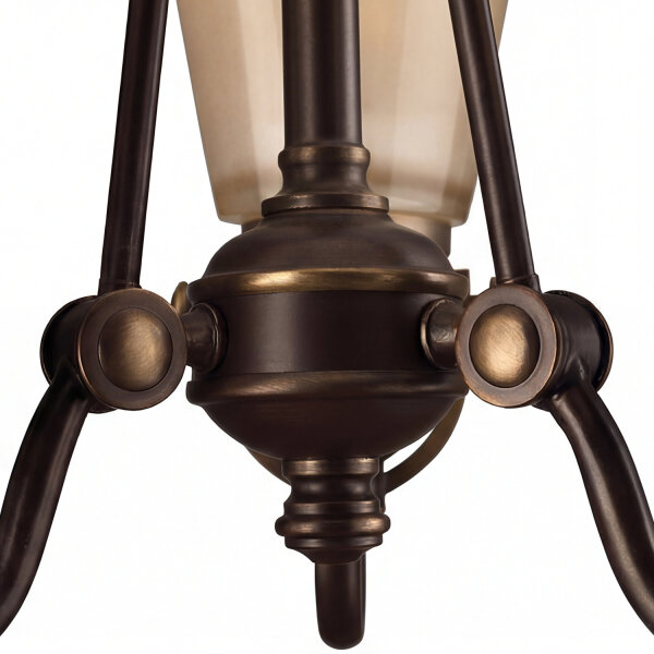 Kronleuchter Bronze Beige 3-flammig B:40,6 cm E27 Glas