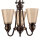 Kronleuchter Bronze Beige 3-flammig B:40,6 cm E27 Glas