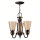 Kronleuchter Bronze Beige 3-flammig B:40,6 cm E27 Glas