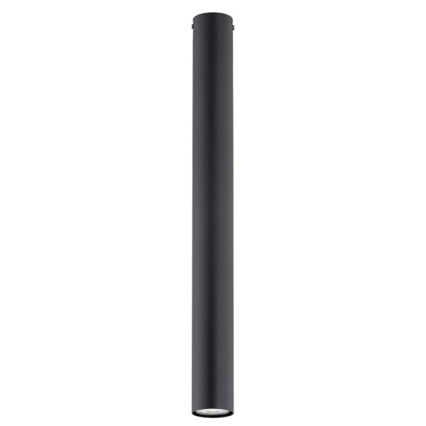 Plafonnier noir L : 6 cm Hauteur 60 cm Métal GU10 Apparent