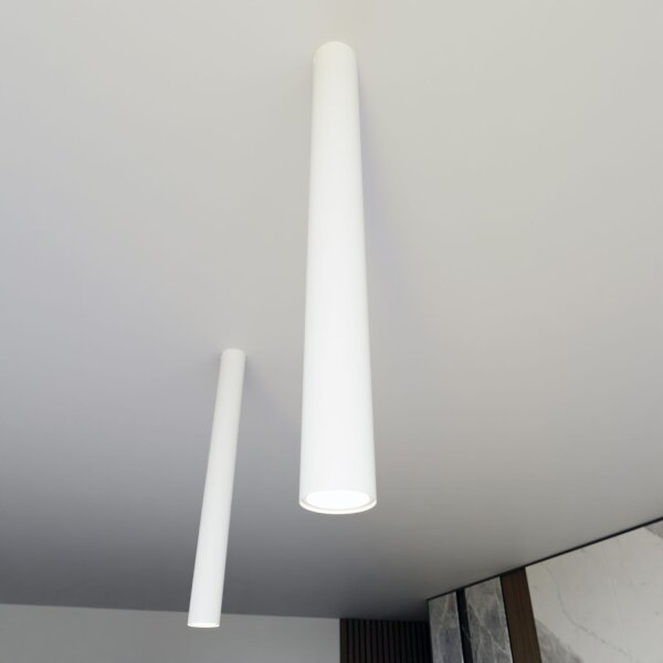 Aufputz Spot Lampe schmal Ø 6 cm H: 60 cm Metall Weiß GU10