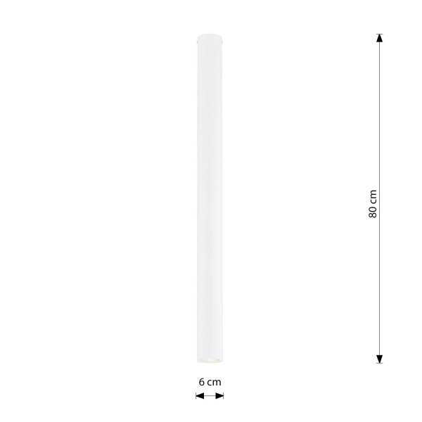 Spot de plafond métal XXL hauteur 80 cm l : 6 cm apparent blanc GU10